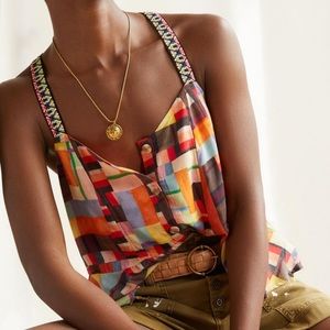 Anthropologie Pilcro Abstract Peplum Tank M